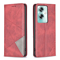 Handytasche Stand Schutzhülle Flip Leder Hülle B07F für Oppo A2 5G Rot