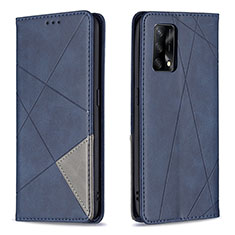 Handytasche Stand Schutzhülle Flip Leder Hülle B07F für Oppo A74 4G Blau