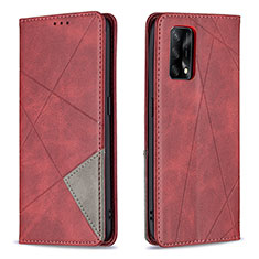 Handytasche Stand Schutzhülle Flip Leder Hülle B07F für Oppo A74 4G Rot