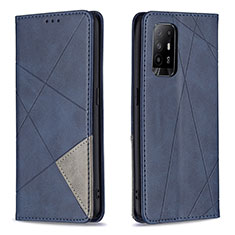 Handytasche Stand Schutzhülle Flip Leder Hülle B07F für Oppo A94 5G Blau