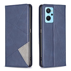 Handytasche Stand Schutzhülle Flip Leder Hülle B07F für Oppo A96 4G Blau