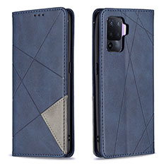 Handytasche Stand Schutzhülle Flip Leder Hülle B07F für Oppo F19 Pro Blau