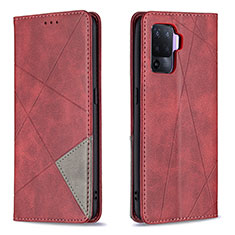 Handytasche Stand Schutzhülle Flip Leder Hülle B07F für Oppo F19 Pro Rot