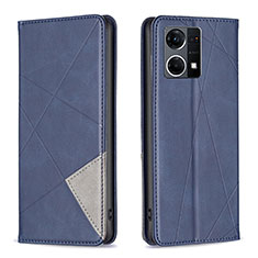 Handytasche Stand Schutzhülle Flip Leder Hülle B07F für Oppo F21 Pro 4G Blau