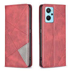 Handytasche Stand Schutzhülle Flip Leder Hülle B07F für Oppo K10 4G Rot