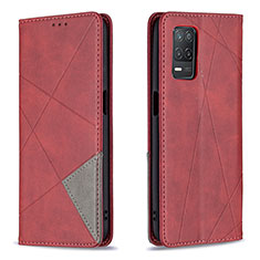 Handytasche Stand Schutzhülle Flip Leder Hülle B07F für Realme 8s 5G Rot