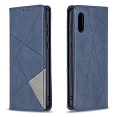 Handytasche Stand Schutzhülle Flip Leder Hülle B07F für Samsung Galaxy A02 Blau