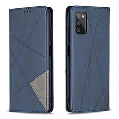 Handytasche Stand Schutzhülle Flip Leder Hülle B07F für Samsung Galaxy A02s Blau