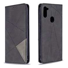 Handytasche Stand Schutzhülle Flip Leder Hülle B07F für Samsung Galaxy A11 Schwarz