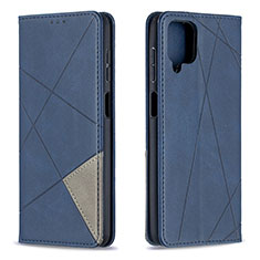 Handytasche Stand Schutzhülle Flip Leder Hülle B07F für Samsung Galaxy A12 Blau