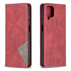 Handytasche Stand Schutzhülle Flip Leder Hülle B07F für Samsung Galaxy A12 Rot