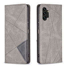 Handytasche Stand Schutzhülle Flip Leder Hülle B07F für Samsung Galaxy A13 4G Grau