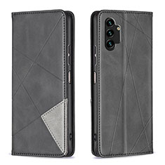 Handytasche Stand Schutzhülle Flip Leder Hülle B07F für Samsung Galaxy A13 4G Schwarz