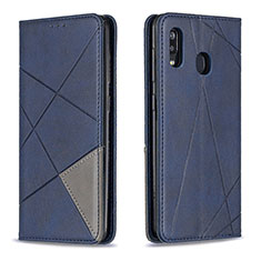 Handytasche Stand Schutzhülle Flip Leder Hülle B07F für Samsung Galaxy A20 Blau