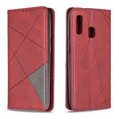 Handytasche Stand Schutzhülle Flip Leder Hülle B07F für Samsung Galaxy A20e Rot