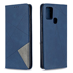 Handytasche Stand Schutzhülle Flip Leder Hülle B07F für Samsung Galaxy A21s Blau