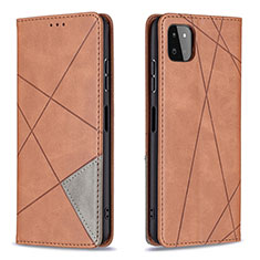 Handytasche Stand Schutzhülle Flip Leder Hülle B07F für Samsung Galaxy A22 5G Braun