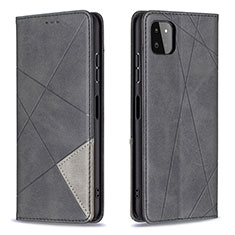 Handytasche Stand Schutzhülle Flip Leder Hülle B07F für Samsung Galaxy A22 5G Schwarz