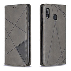 Handytasche Stand Schutzhülle Flip Leder Hülle B07F für Samsung Galaxy A30 Grau