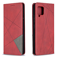 Handytasche Stand Schutzhülle Flip Leder Hülle B07F für Samsung Galaxy A42 5G Rot