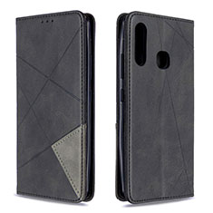 Handytasche Stand Schutzhülle Flip Leder Hülle B07F für Samsung Galaxy A70E Schwarz