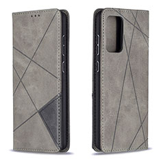 Handytasche Stand Schutzhülle Flip Leder Hülle B07F für Samsung Galaxy A72 4G Grau