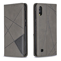 Handytasche Stand Schutzhülle Flip Leder Hülle B07F für Samsung Galaxy M10 Grau