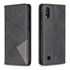 Handytasche Stand Schutzhülle Flip Leder Hülle B07F für Samsung Galaxy M10 Schwarz