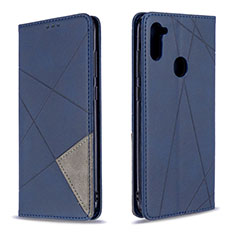 Handytasche Stand Schutzhülle Flip Leder Hülle B07F für Samsung Galaxy M11 Blau