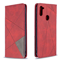 Handytasche Stand Schutzhülle Flip Leder Hülle B07F für Samsung Galaxy M11 Rot