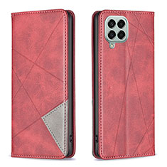 Handytasche Stand Schutzhülle Flip Leder Hülle B07F für Samsung Galaxy M33 5G Rot