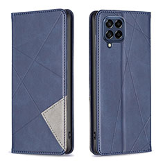 Handytasche Stand Schutzhülle Flip Leder Hülle B07F für Samsung Galaxy M53 5G Blau