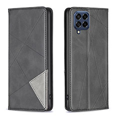 Handytasche Stand Schutzhülle Flip Leder Hülle B07F für Samsung Galaxy M53 5G Schwarz