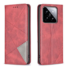 Handytasche Stand Schutzhülle Flip Leder Hülle B07F für Xiaomi Mi 14 Pro 5G Rot