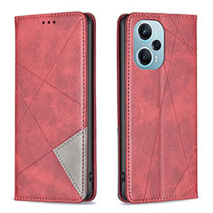 Handytasche Stand Schutzhülle Flip Leder Hülle B07F für Xiaomi Poco F5 5G Rot