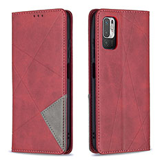 Handytasche Stand Schutzhülle Flip Leder Hülle B07F für Xiaomi Redmi Note 10 5G Rot