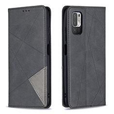 Handytasche Stand Schutzhülle Flip Leder Hülle B07F für Xiaomi Redmi Note 10 5G Schwarz