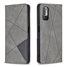 Handytasche Stand Schutzhülle Flip Leder Hülle B07F für Xiaomi Redmi Note 10T 5G Grau