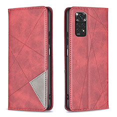 Handytasche Stand Schutzhülle Flip Leder Hülle B07F für Xiaomi Redmi Note 11 4G (2022) Rot