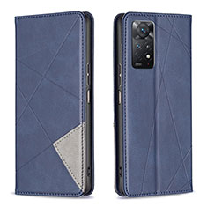 Handytasche Stand Schutzhülle Flip Leder Hülle B07F für Xiaomi Redmi Note 11 Pro 4G Blau