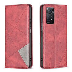 Handytasche Stand Schutzhülle Flip Leder Hülle B07F für Xiaomi Redmi Note 11 Pro 4G Rot