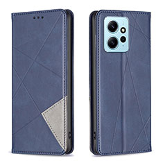 Handytasche Stand Schutzhülle Flip Leder Hülle B07F für Xiaomi Redmi Note 12 4G Blau