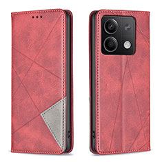 Handytasche Stand Schutzhülle Flip Leder Hülle B07F für Xiaomi Redmi Note 13 5G Rot