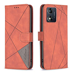 Handytasche Stand Schutzhülle Flip Leder Hülle B08F für Motorola Moto E13 Orange