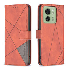 Handytasche Stand Schutzhülle Flip Leder Hülle B08F für Motorola Moto Edge 40 5G Orange