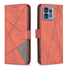 Handytasche Stand Schutzhülle Flip Leder Hülle B08F für Motorola Moto Edge Plus (2023) 5G Orange