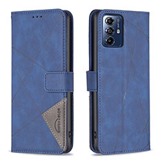 Handytasche Stand Schutzhülle Flip Leder Hülle B08F für Motorola Moto G Play (2023) Blau