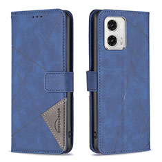 Handytasche Stand Schutzhülle Flip Leder Hülle B08F für Motorola Moto G73 5G Blau
