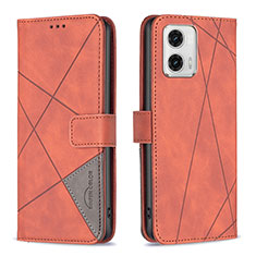 Handytasche Stand Schutzhülle Flip Leder Hülle B08F für Motorola Moto G73 5G Orange