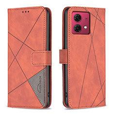 Handytasche Stand Schutzhülle Flip Leder Hülle B08F für Motorola Moto G84 5G Orange